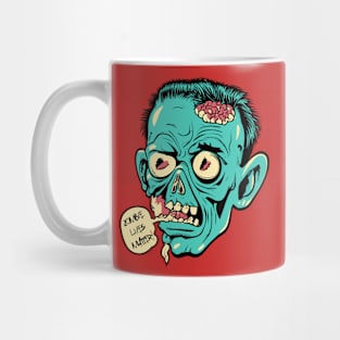 Zombie Lives Matter Zombie Head Vintage Illustration Mug